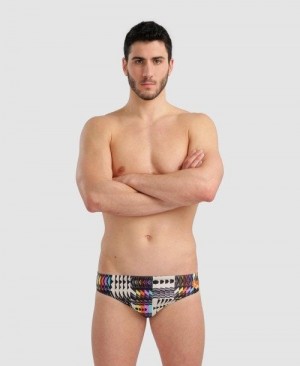 Arena Allover Brief Black / Multicolor | AXMYJIT-72