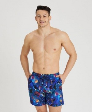 Arena Allover Print Beach Boxer Black Multicolor | VOMHYSC-60