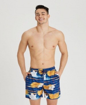 Arena Allover Print Beach Boxer Navy Multicolor | URJKGFM-15