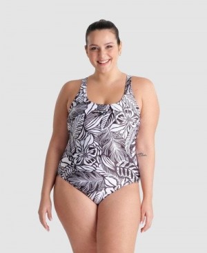 Arena Allover Pro Back Plus One Piece Black Multicolor | RAIVFWQ-58