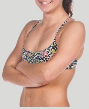 Arena Be Top (Bandeau Top) Black Multicolor / Yellow | MJDTOIG-89