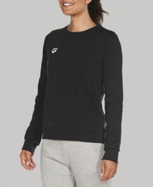 Arena Essential Crew Sweat Black | JDZWHSV-78