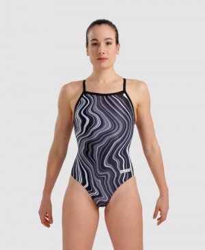 Arena Marbled Lightdrop Back One Piece Multicolor | FYVMOHW-96