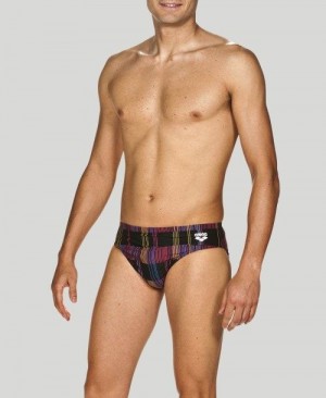 Arena Mixed Stripes Brief - Maxlife Black / Multicolor | WOAVSEI-46