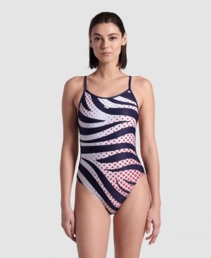 Arena Multi Stripes Lace Back Swimsuit Multicolor | YBOIGSA-13