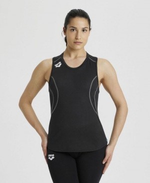 Arena Muscle Back Tank Top Black / Black | ASDEJKN-29