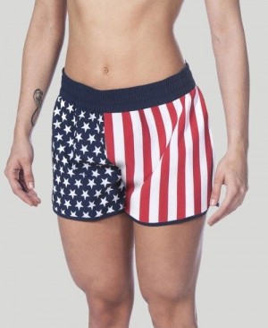 Arena Official Usa Swimming National Team Flag Print Short Multicolor | XYKAMHZ-43