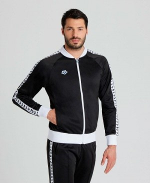 Arena Relax Iv Team Full-zip Jacket Black / White / Black | QYSHKFE-61