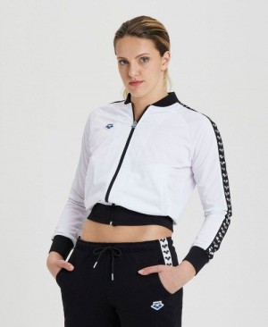 Arena Relax Iv Team Full-zip Jacket White / Black / Silver | PGZUMVN-23