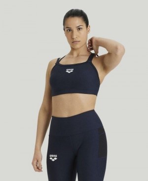 Arena Solid Bra Top Navy | FJVGEOC-49