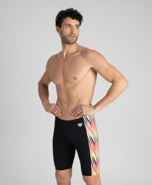 Arena Speed Stripes Jammer Black / Multicolor Orange | JDRWMQH-48