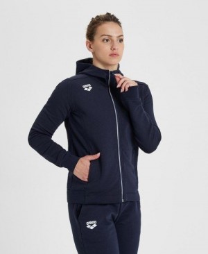 Arena Team Hooded Jacket Panel Navy | VBYNXUG-86