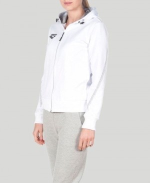 Arena Team Line Hooded Jacket White | LGMUWFP-41