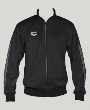 Arena Team Line Knitted Poly Jacket Black | ZFQBLRE-27