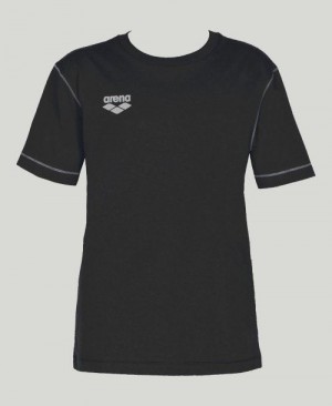 Arena Team Line Short Sleeve Tee Black | JXNTESZ-07