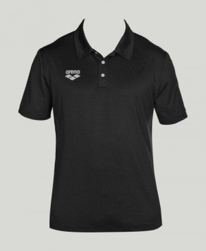 Arena Team Line Tech Short Sleeve Polo Black | OJNIUBW-49