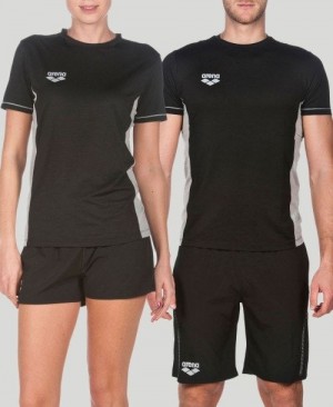 Arena Team Line Tech Short Sleeve Tee Black | JNWXGPZ-89