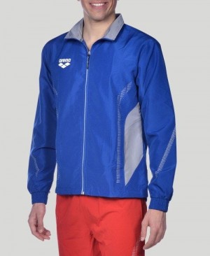 Arena Team Line Warm-up Jacket Royal / Grey | VGTDPCJ-16