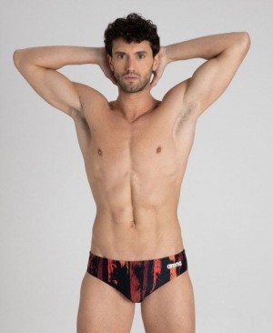 Arena Team Painted Stripes Brief Black / Multicolor Red | WXDOULP-70