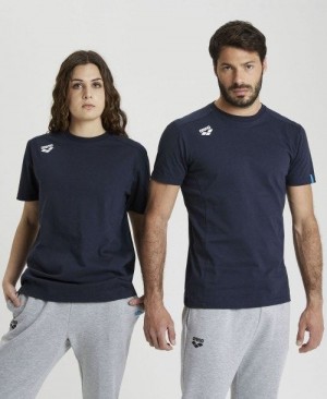 Arena Team T-shirt Panel Navy | YDUOXEG-40