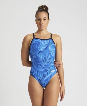 Arena Tropicals Light Drop Back One Piece Black / Royal Multicolor | MAZDXNI-50