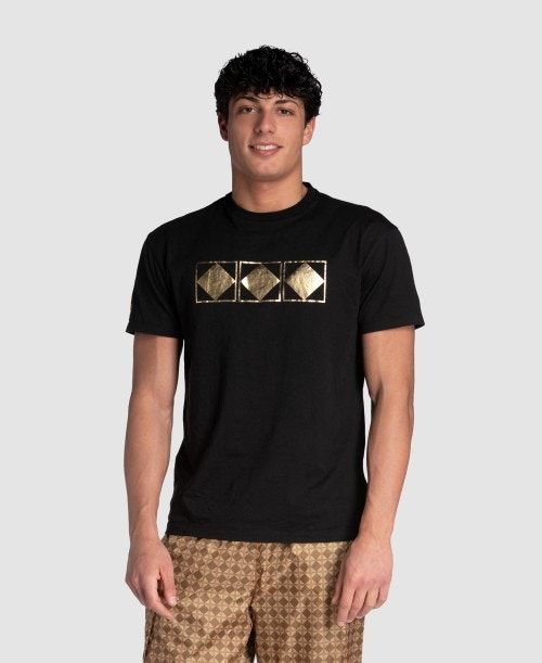 Arena 50th Anniversary Gold T-shirt Black | BSUAQVT-09