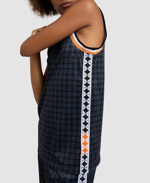 Arena 50th Anniversary Reversible Mesh Tank Top Black / Black Multicolor / White / Black | PXWIHDE-12