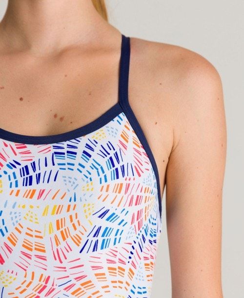 Arena Abstract Mosaic Light Drop One Piece - Maxlife Navy / Multicolor | MEABFOR-57