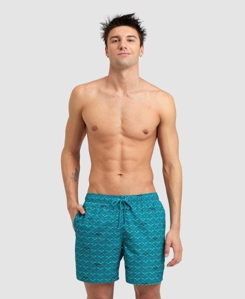 Arena Allover Beach Boxer Green | FSAUKTP-46