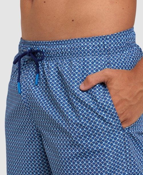 Arena Allover Beach Boxer Grey Blue Multicolor | ODLXIPG-73