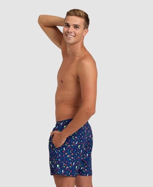 Arena Allover Beach Boxer Navy / Multicolor | XUHBCLJ-61