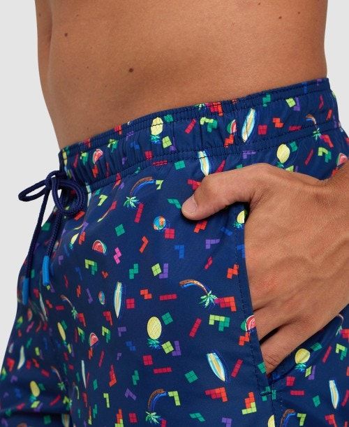 Arena Allover Beach Boxer Navy / Multicolor | XUHBCLJ-61