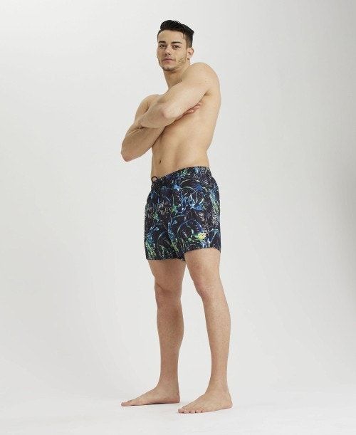 Arena Allover Beach Short Black Multicolor | EZYCAWD-39