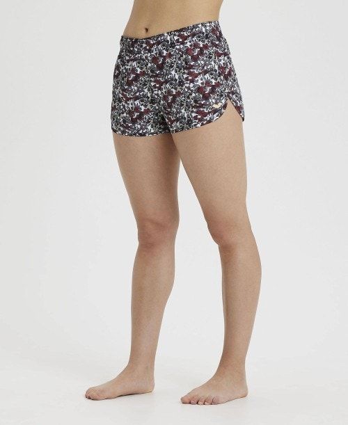 Arena Allover Beach Short Burgundy Multicolor | OPYMFBA-84