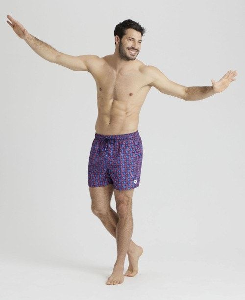 Arena Allover Beach Short Royal Multicolor | HAYRJTN-30