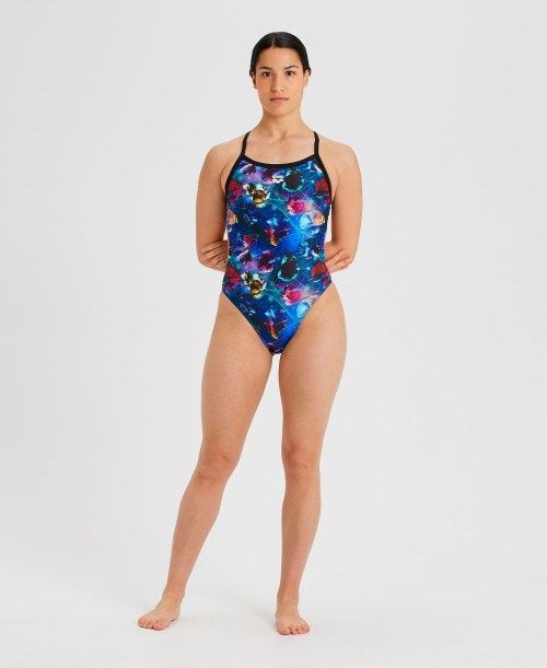 Arena Allover Challenge Back One Piece Black / Multicolor | BERHCMD-79