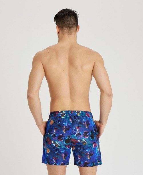 Arena Allover Print Beach Boxer Black Multicolor | VOMHYSC-60