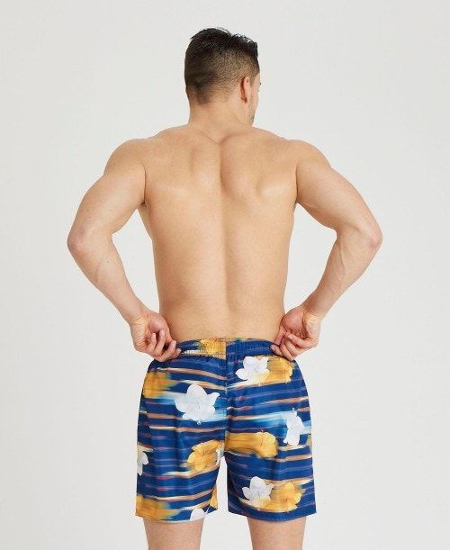 Arena Allover Print Beach Boxer Navy Multicolor | URJKGFM-15