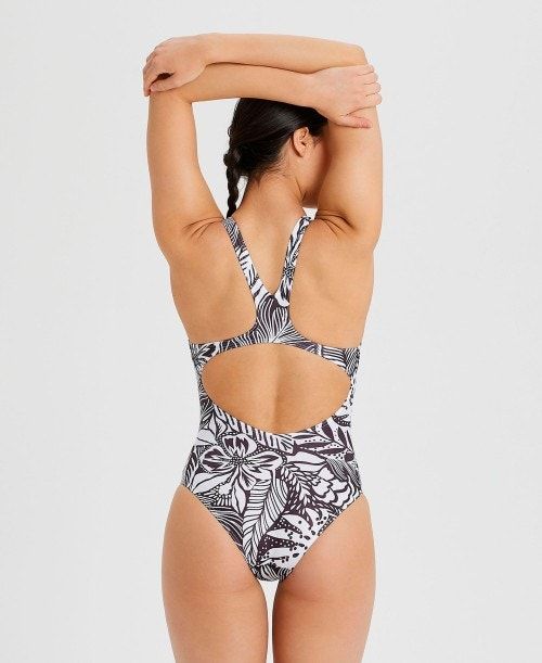 Arena Allover Print Pro Back One Piece Black Multicolor | JLMAURD-64