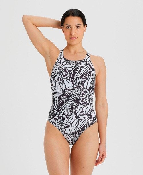 Arena Allover Print Pro Back One Piece Black Multicolor | JLMAURD-64