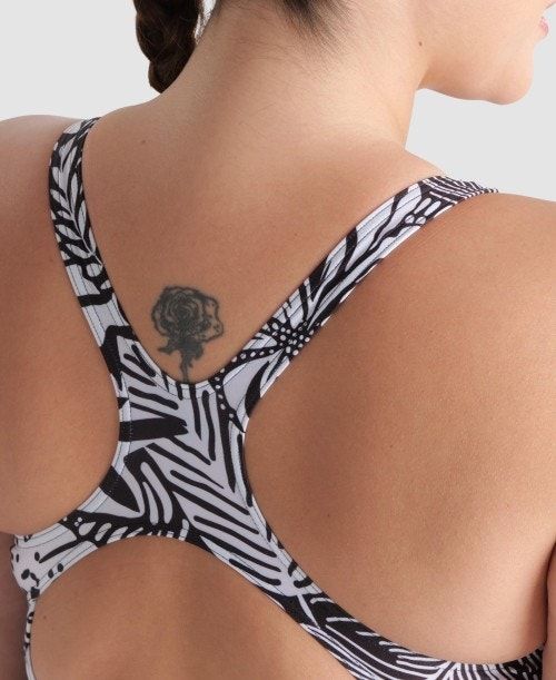 Arena Allover Pro Back Plus One Piece Black Multicolor | RAIVFWQ-58