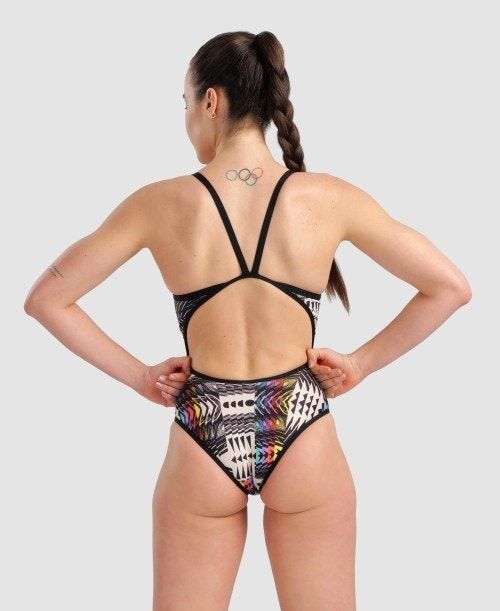 Arena Allover Super Fly Back One Piece Black / Multicolor | BNYRTQP-10