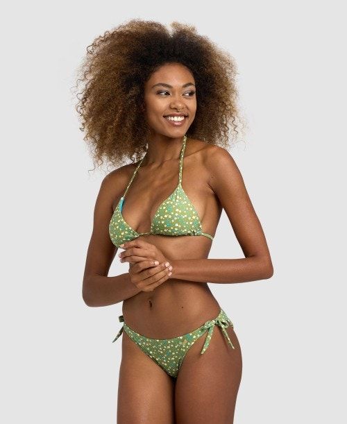 Arena Allover Triangle Bikini Olive Multicolor | NOFILEJ-04