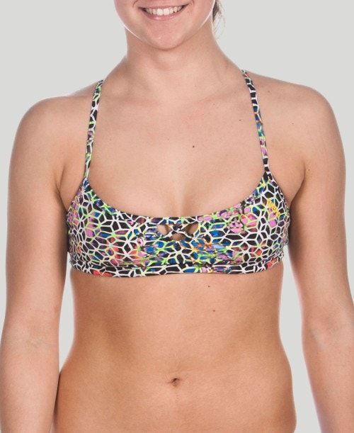 Arena Be Top (Bandeau Top) Black Multicolor / Yellow | MJDTOIG-89