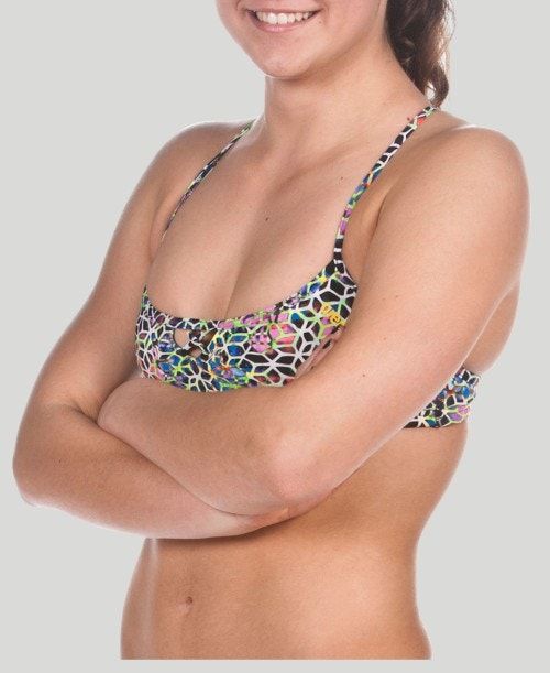 Arena Be Top (Bandeau Top) Black Multicolor / Yellow | MJDTOIG-89