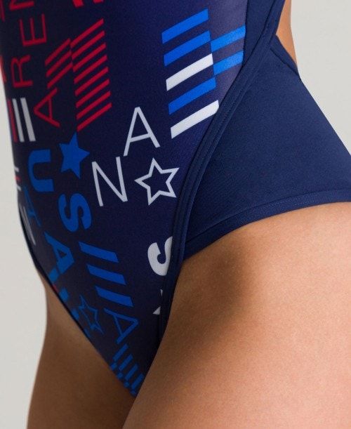 Arena Blue Usa Superfly Back One Piece Navy / Multicolor | GYTEVPI-27