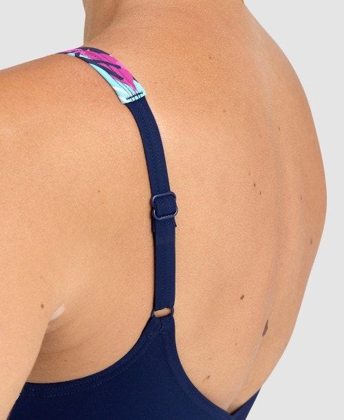 Arena Bodylift Francy Wing Back One Piece Navy / Rose Multicolor | SPKHFOZ-89