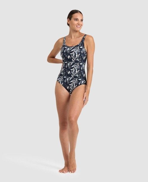 Arena Bodylift Francy Wing Back One Piece Black / White Multicolor | PCFGBZS-08