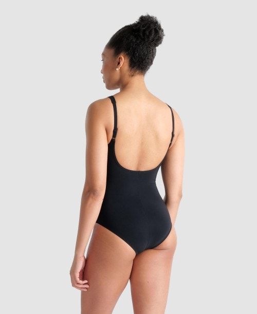 Arena Bodylift Lola U Back One Piece Black / Rose Purple | DFUPVBT-68