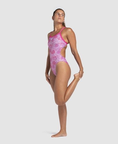 Arena Breast Cancer Awareness Challenge Back One Piece Multicolor | QNRTCZK-56